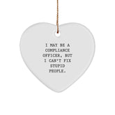 Funny Compliance Officer Christmas Heart Ornament Gifts from Family to Compliance Officer Men Women Coworkers Friends - Image 1